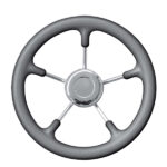 Τιμόνι Πολυουρεθάνης T9 Γκρί - Inox Φ35cm