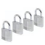 Σετ 4 μπρούτζινα, επινικελωμένα λουκέτα με λαιμό Inox