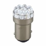 Λάμπα LED 12V/0.7W White LEDs, double contact, non-parallel pins, warm white, +/- in the bottom