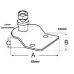 Βάση αμορτισέρ πείρος με σπείρωμα Ø 8 mm - Image 2