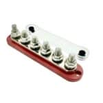 Μπάρα σύνδεσης Αρνητικών 6 Θέσεων xM10 300A - Κόκκινο