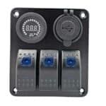 Ηλεκτρικός Πίνακας LED 3 Διακοπτών με θύρα USB & Βολτόμετρο